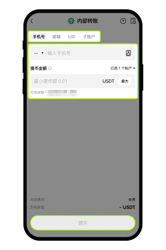 欧交易所内部转账USDT币种的图文步骤